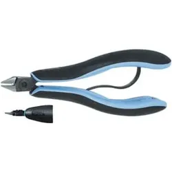 Lindström Elektronik-Seitenschneider, ausgekehlte Backen, spitzer Kopf, KW, ganze Länge: 135 mm
