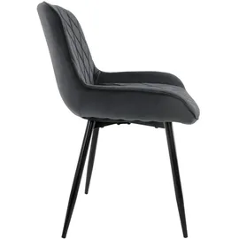 ML-Design 4er Set Esszimmerstühle mit Rücken- und Armlehnen, Anthrazit, Samt Sitzfläche, Metallbeine, Küchenstühle Küchenstuhl Wohnzimmerstühle Wohnzimmerstuhl Polsterstuhl Stühle