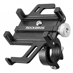 Rockbros Handyhalterung Fahrrad 699-BK – Fahrrad Smartphone Halterung, verstellbare Armspannweite, Aluminium