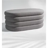 Blumtal Sitzhocker mit Stauraum Bouclé 45 x 42,5 x 110 cm Grau