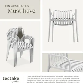 Tectake Gartenstuhl 56 x 70 x 55 cm weiß 4 St.