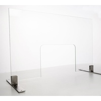 Weitere Hygiene Schutzglas klar mit Durchreiche 6 mm ESG-Glas eckig 80 x 500 mm