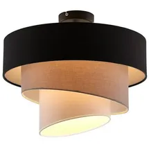 LINDBY Coria 1-flammig rund schwarz/grau/weiß