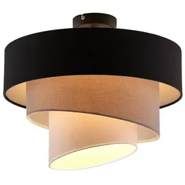 LINDBY Coria 1-flammig rund schwarz/grau/weiß