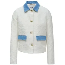 SALSA JEANS Jacke Tweed in Light Beige | Gr.: S