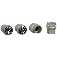 Volkswagen 000071215E Ventilkappen mit VW-Logo für Aluminiumventile, Silber, Universell