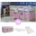 Homestyle4u Hochbett 90 x 200 cm Kiefer massiv weiß rosa