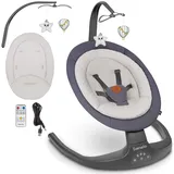 lionelo Ralf 2in1 Babywippe und Liegestuhl, Fernbedienung, 12 Melodien, zwei Schaukelrichtungen, 5 Schaukelgeschwindigkeiten, Sperrung, Rückenlehnenverstellung, Timer, leiser Betrieb