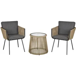 Outsunny Rattan Gartenmöbel-Set PE-Rattan, Polyester