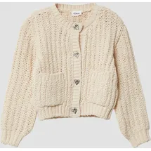 s.Oliver Cardigan im Loose Fit mit herzförmigen Metallknöpfen und Taschen - beige 104/110