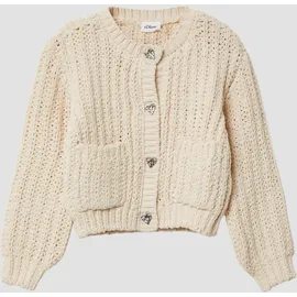 s.Oliver Cardigan im Loose Fit mit herzförmigen Metallknöpfen und Taschen - beige 104/110