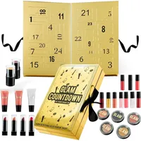 KreativeKraft Adventskalender 2025 für Frauen, Teenager & Mädchen – 24 Beauty & Hautpflege Produkte mit Make-up, Lippenstift, Lidschatten & Pflege - Gold