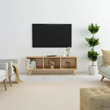 Sapphire TV Stand, 120 cm Wide, 48.2 cm High, 29.6 cm Deep | 100% Melamine Coated Particle Board, 18 mm Thick | Stylish Design with Multiple Shelves