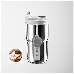 XDeer Thermobecher Kaffeebecher Digitalanzeige Thermosflaschen 450ml 316 Edelstahl Travel, Thermobecher auslaufsicher mit Deckel für Kaffee-to-go Becher weiß