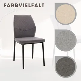 otto home Essgruppe OTTO HOME "Genf Tischgruppe, Esstisch plus 4 Stühle", grau (eichefarben, anthrazit,), Webstoff, Sitzmöbel-Sets, Essgruppe, Esstisch 138 cm, 4 Esszimmerstühle, moderne Tischplatte in Evoke eiche