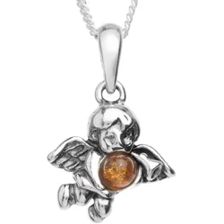 Kette mit Anhänger OSTSEE-SCHMUCK "Ostsee-Schmuck Kette mit Anhänger Engel Kette mit Anhänger Engel" Gr. 45, silber (silberfarben), Halsketten, Damen, 45cm, Silber 925 (Sterlingsilber), L: 42cm