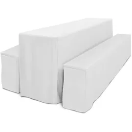 Beautissu Biertischhusse Weiß, Textil, 50x220 cm, Esszimmer, Tische