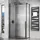 REA Duschkabine Diamond 80 x 80 cm rechts 195 cm schwarz transparent