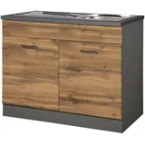 KOCHSTATION Spülenschrank »KS-Trier«, Breite 100 cm, inklusive Einbauspüle, grau