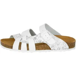 Pantolette LICO "Pantolette Bioline Flora", Gr. 38, weiß, Synthetik, Schuhe