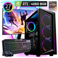 Meinpc EXO 5900X 4060 272K Gaming-PC-Komplettsystem (27", AMD Ryzen 9 5900X, Nvidia GeForce RTX 4060, 32 GB RAM, 1000 GB SSD, RGB, Windows 11 Pro, Gaming, Gamer)