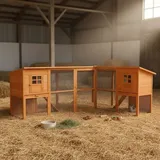 Hasenstall Hühnerstall Kaninchenstall Freigehege Freilauf Käfig Hasen Holz XXL