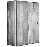 banjado Medizinschrank Stahl Holz Monochrom (abschließbar, 3 große und 2 kleine Fächer) 35 x 46 x 15cm schwarz