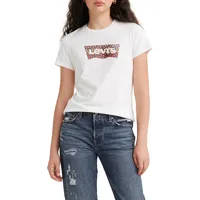 Levi's Damen The Perfect Tee T-Shirt,Luna Floral Logo Bright White,XXS