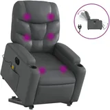 vidaXL Massagesessel mit Aufstehhilfe Elektrisch Kunstleder 89 x 100 x 0 cm Grau