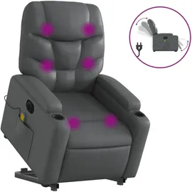 vidaXL Massagesessel mit Aufstehhilfe Elektrisch Kunstleder 89 x 100 x 0 cm Grau
