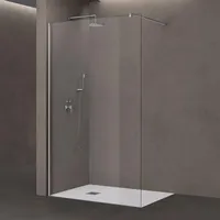 doporro Luxus Duschwand für Dusche Duschabtrennung 130x200cm Walk-In Dusche 10mm ESG-Sicherheitsglas Klarglas inkl. Nanobeschichtung Bremen02K