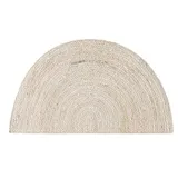 Natürlicher Jute-Teppich für Haustür, Outdoor, Willkommensmatte, Bodenteppich, Halbkreis, Jute-Teppich, Haustür, Eingangsmatte, Bauernhaus-Bodenbelag, Außenbereich, Weg, Terrasse, Treppe, Fußmatte (25