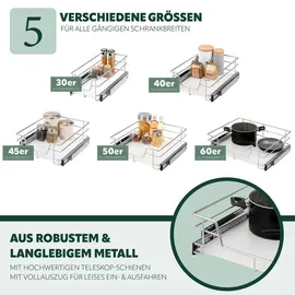bremermann Teleskopschublade Chrom, Metall, 42x14x44 cm Küchenzubehör
