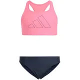 Adidas Performance Big Bars Bikini Kids Einteiliger Badeanzug, Lucid Pink/Legend Ink, 7-8 Years