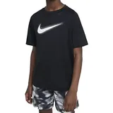 Nike Dri-FIT Multi+ Graphic kurzarm Trainingsshirt Jungen 010 black/white S 128-137 cm