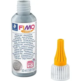 Staedtler 8050-81 ST FIMO Liquid Gel, ofenhärtendes Gel, fließfähige Konsistenz, in Kunststoff-Flasche mit 50 ml, Farbe silber, 8050-81