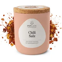 POTLUCK | Chili Salz | Speisesalz-Zubereitung im Keramiktopf | 100 g | Vegan, glutenfrei und mit natürlichen Inhaltsstoffen