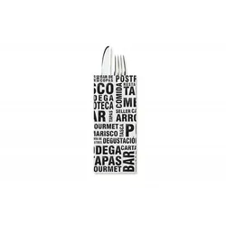 Schachtel mit 800 Gourmet-Papierumschlägen mit dekoriertem Besteckhalter 11 x 25 mit Serviette