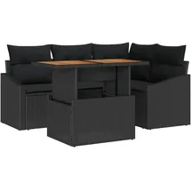 vidaXL Garten-Esszimmer-Set 5-tlg. schwarz