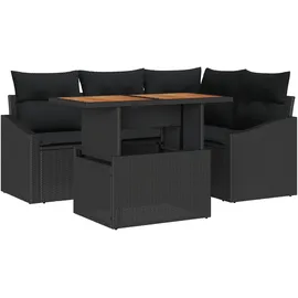 vidaXL Garten-Esszimmer-Set 5-tlg. schwarz