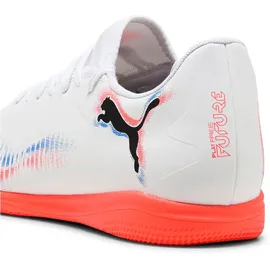 Puma Future 8 Play It Fußballschuh für Damen und Herren, PUMA Weiß, Puma Schwarz, leuchtendes Rot, 44.5
