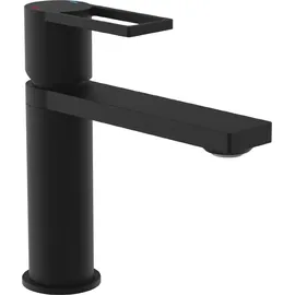 Schütte Waschtischarmatur MANHATTAN Wasserhahn Bad mit Ablaufgarnitur, Pop Up Abflussstopfen, Mischbatterie Waschbecken, Schwarz
