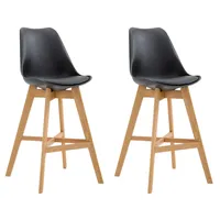 CLP 2er Set Barhocker Cannes Kunststoff schwarz/natura