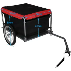 Wiltec Fahrrad Lastenanhänger rot/schwarz
