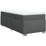 vidaXL Boxspringbett mit Matratze Dunkelgrau 90x190 cm Stoff