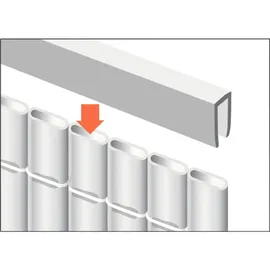 Videx Profil für Sichtschutzmatte 150 cm grau Aluminium 2 St.