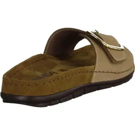 ROHDE Damen Pantolette Leder Klettverschluss Memoryfußbett Rodigo-D 5875, Größe:41 EU, Farbe:Beige - 41