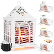 Wowlela Duftlampe Elektrisch, 4 in 1 Duftlampe für Duftwachs, Kerze & Duftöl, Kamin Duftlampe für Wachs mit Timer (2H/4H/8H), Elektrischer Wachswärmer Duftöl für Schlafzimmer Nachtlicht,Geschenke&Home Decor