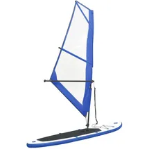 vidaXL Aufblasbares SUP-Board mit Segel Set Blau und Weiß
