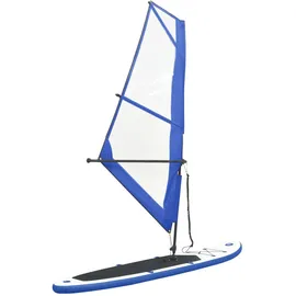 vidaXL Aufblasbares SUP-Board mit Segel Set Blau und Weiß